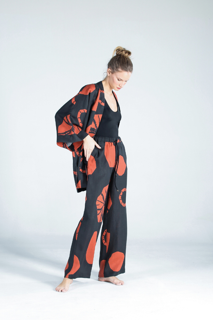 Bohemeian Siyah Halatlı Pantolon