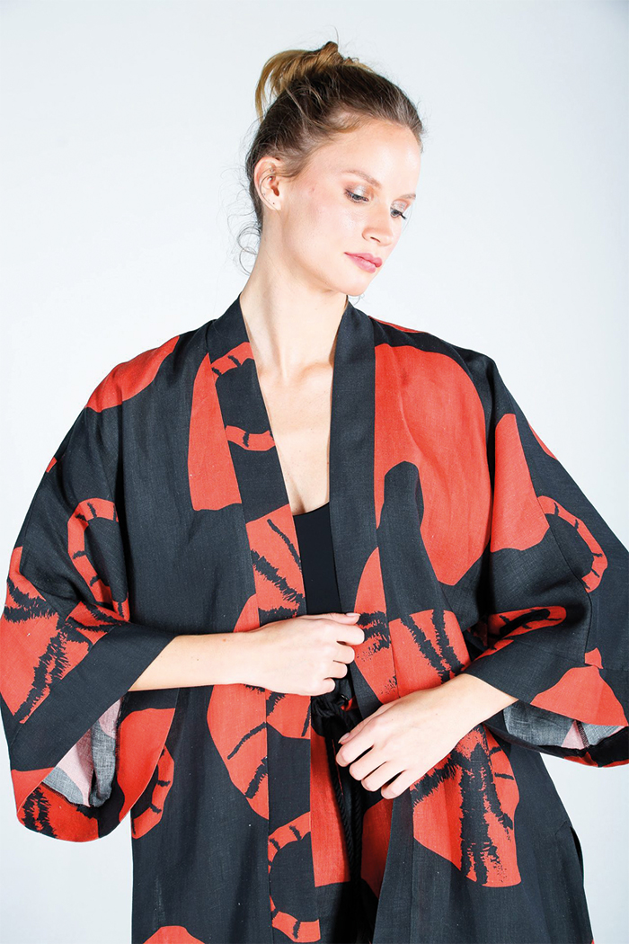 Bohemian Siyah Kimono