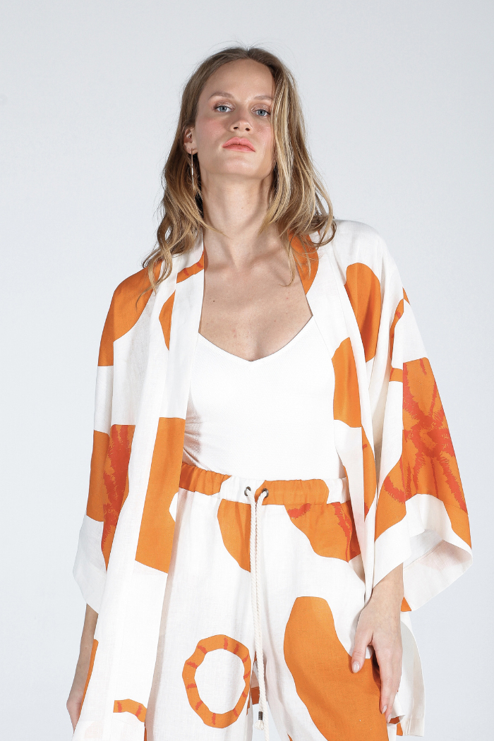 Bohemian Turuncu Kimono