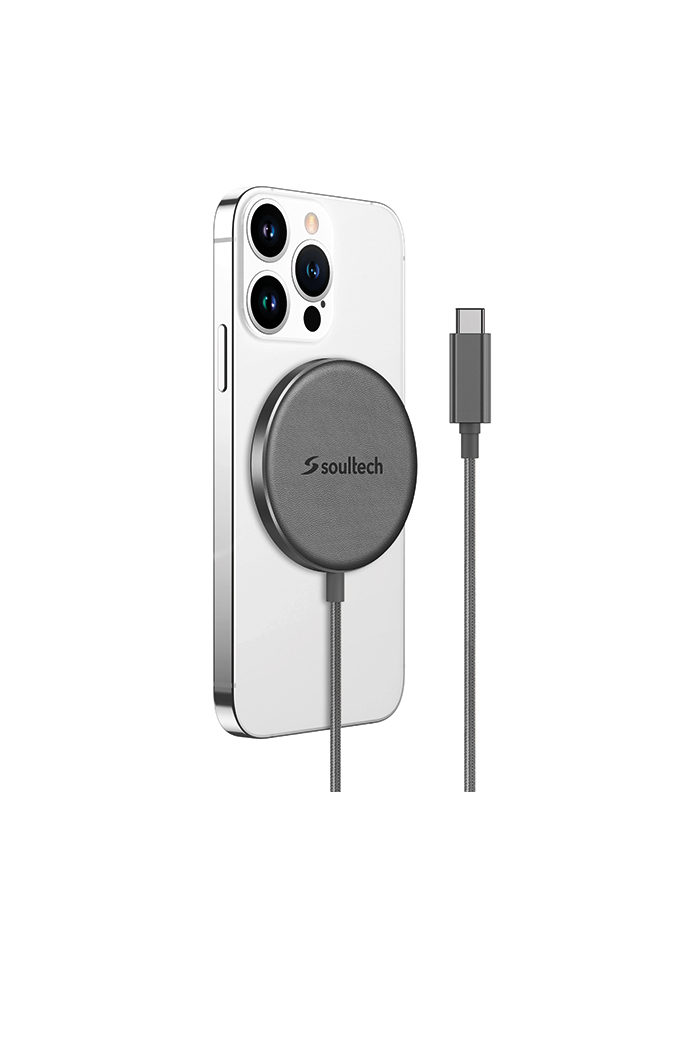 Soultech MS010G Mensa Magsafe 15W Wireless Charger Deri Gri