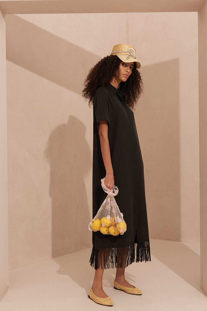 Farah Püsküllü Gömlek Elbise