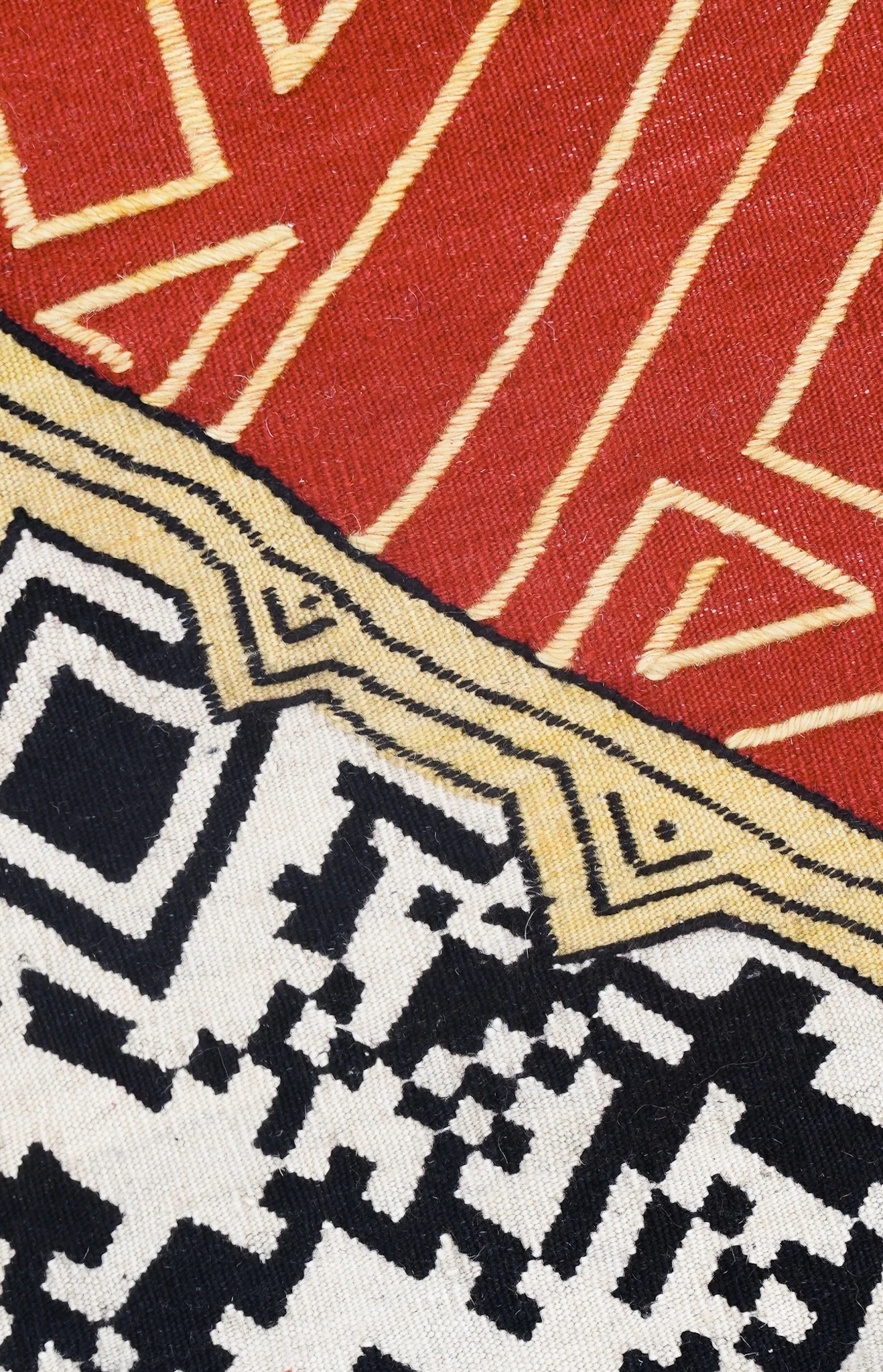 QR El Dokuma Yün Cicim Kilim