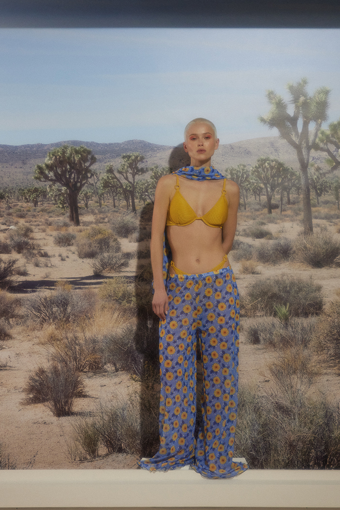 Sarı Ayçiçeği Desenli Pantolon Pareo