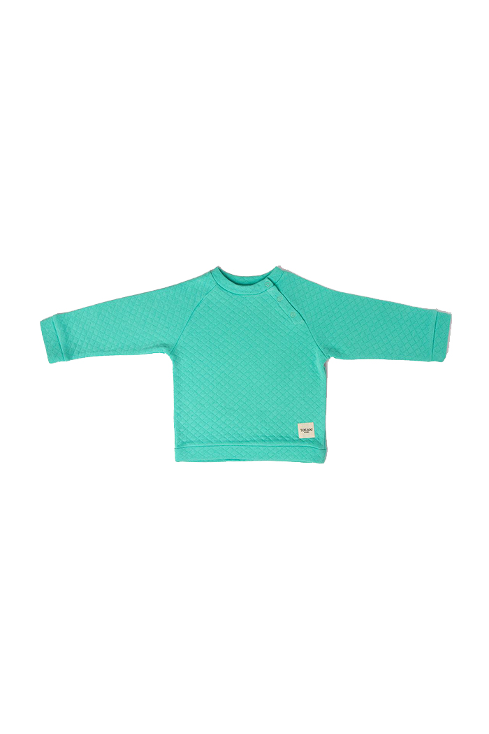 Çıtçıtlı Kapitone Sweatshirt Mint Yeşili