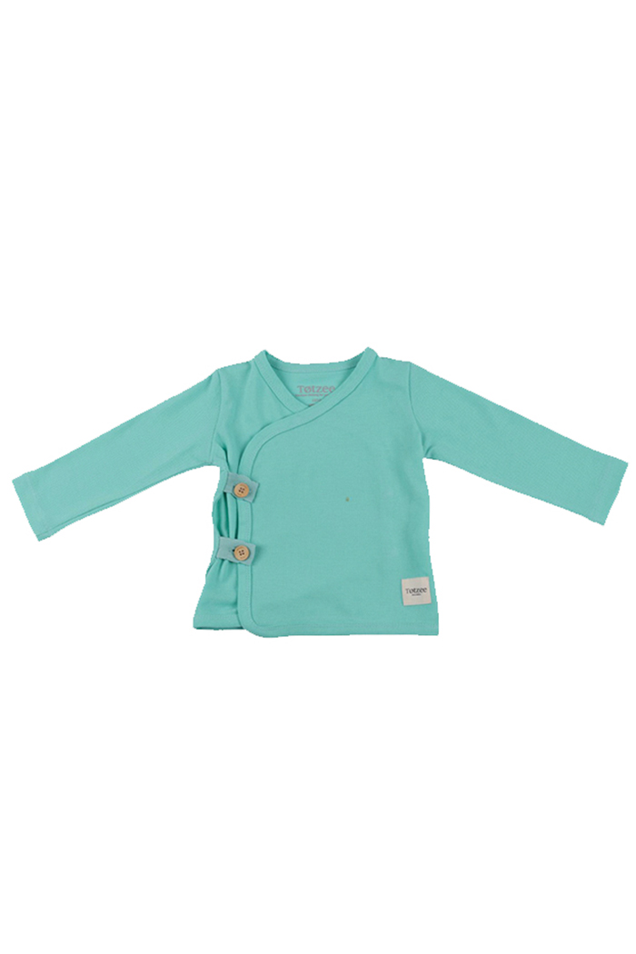 Düğmeli Kruvaze Üst Mint Yeşili