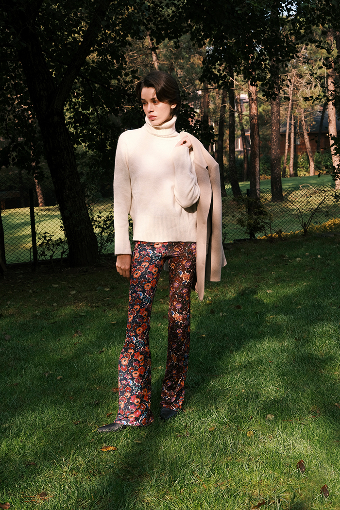 Nisa Turuncu Baskılı Pantolon 