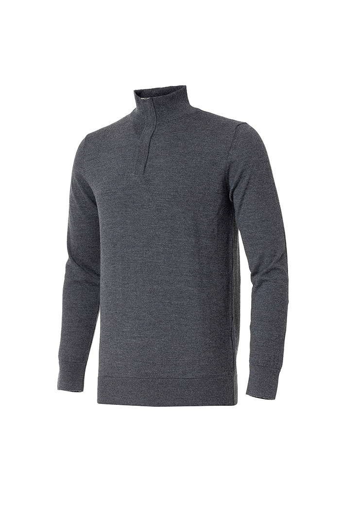 Antrasit Renk Yarım Patlı Triko