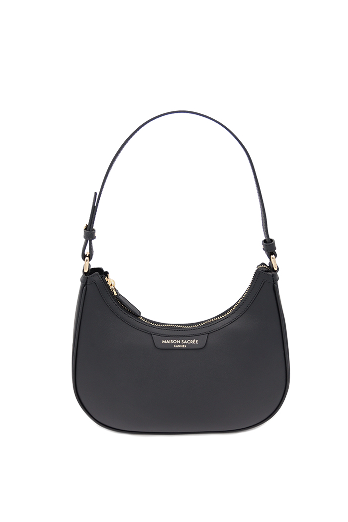 Mirandole Siyah Deri Omuz Çantası