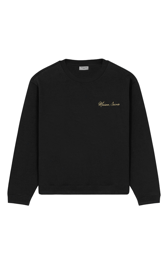 Maison Sacrée Siyah Basic Sweatshirt