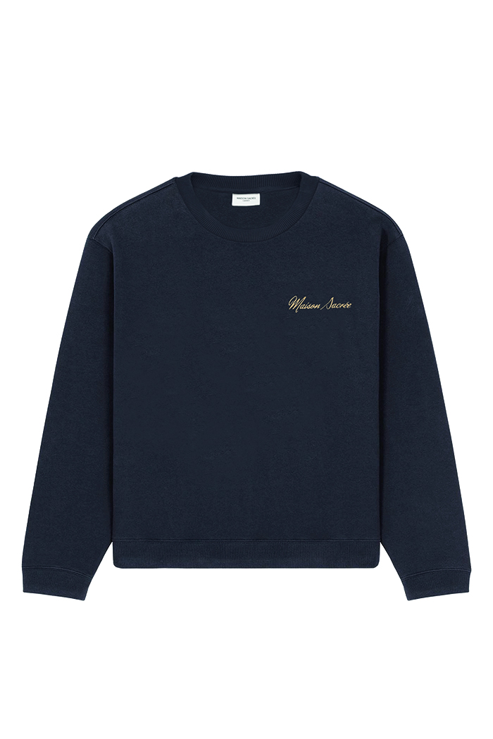 Maison Sacrée Lacivert Basic Sweatshirt