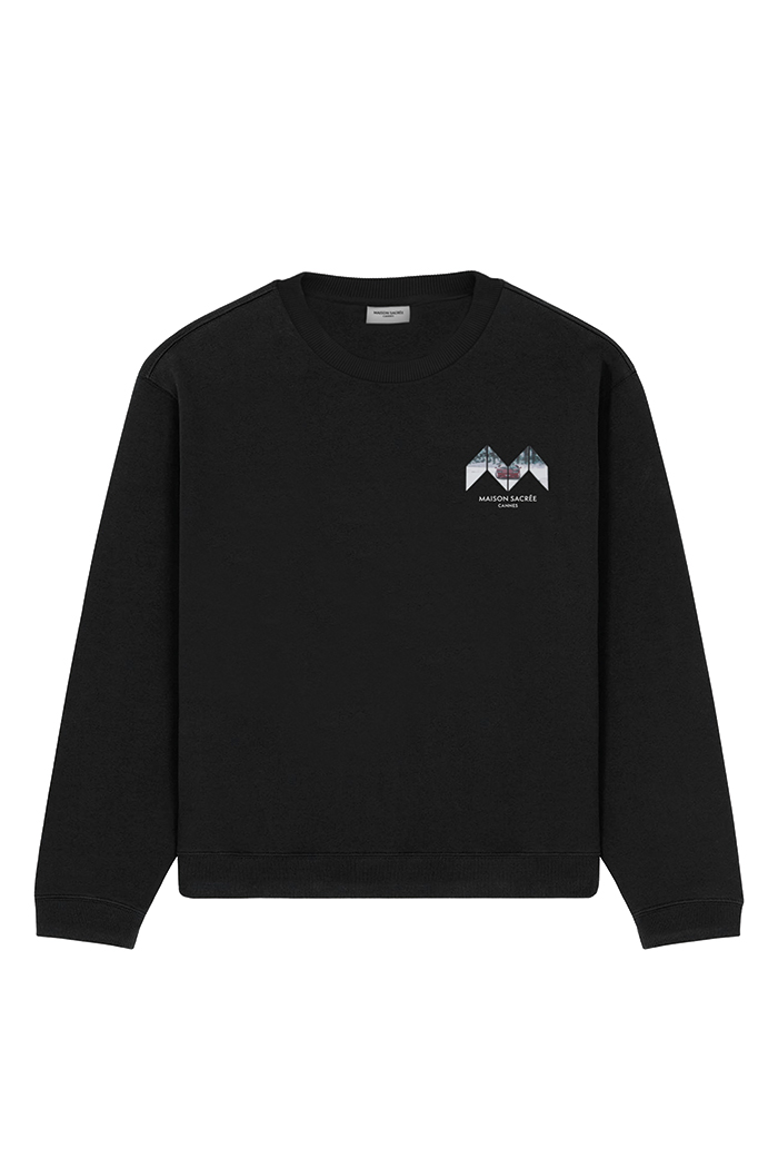 Sur La Neige Siyah Baskılı Sweatshirt