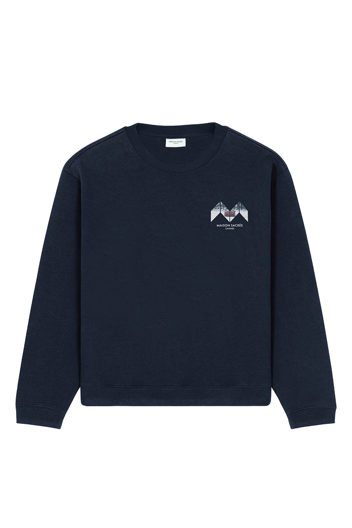 Sur La Neige Lacivert Baskılı Sweatshirt