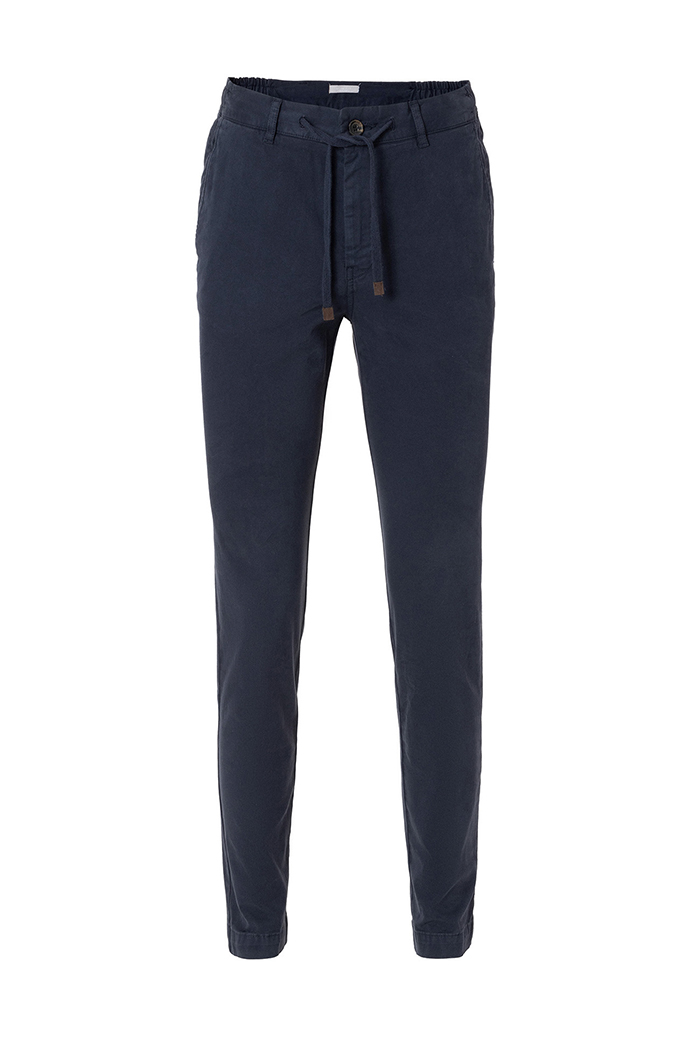 Lacivert Renk Esnek Belli Kordonlu Chino Pantolon