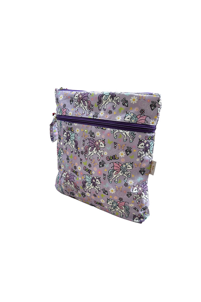 Mami Kids Unicorn Mor Islak Kuru/Kirli Temiz Çantası