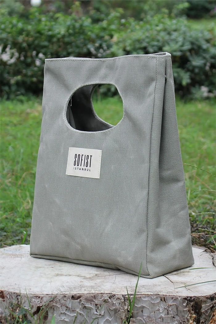 Su Yeşili Mineur Mumlu Kanvas Ayarlanabilir Askılı Kadın El ve Omuz Çantası