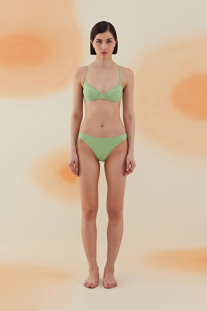 Creosote Pistachio Green Terry Balenli Bikini Takımı