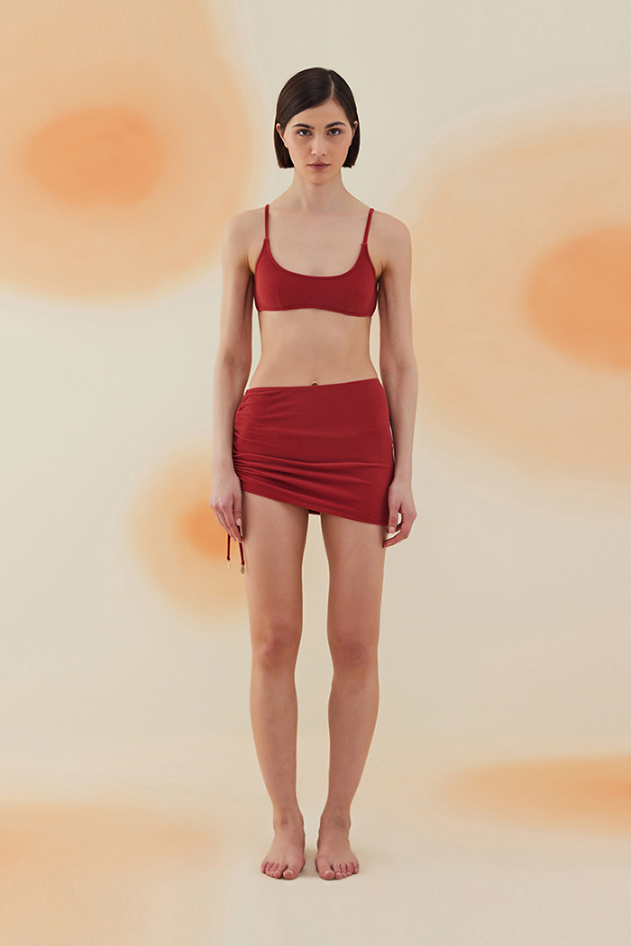 Poppy Burgundy Terry Pareo Etek