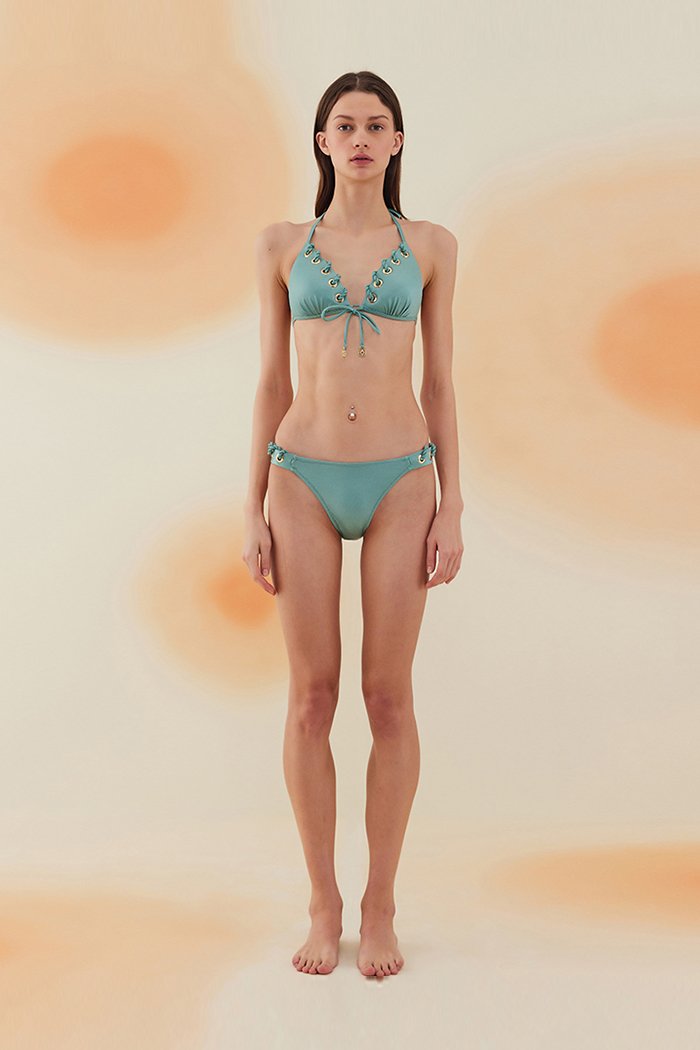 Aeolian Mint Green Kuşgözlü Üçgen Bikini Takımı