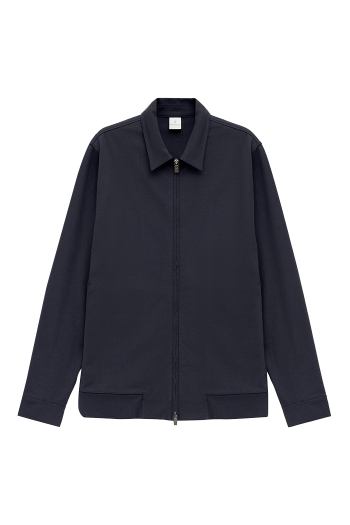 Lacivert Renk Gömlek Yaka Sweat Ceket