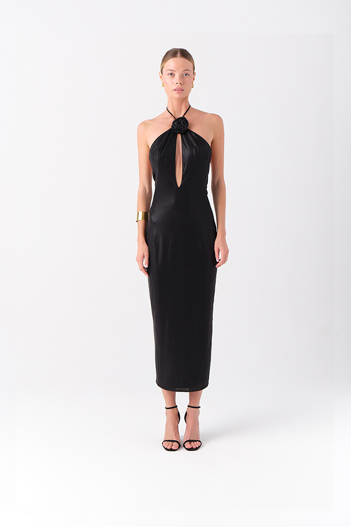 Noemi Midi Siyah Elbise