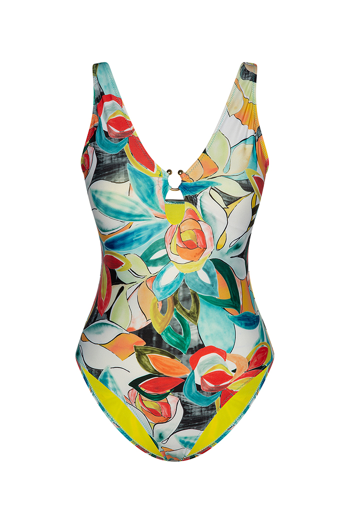 Perennis Mavi Desenli V Yaka Mayo