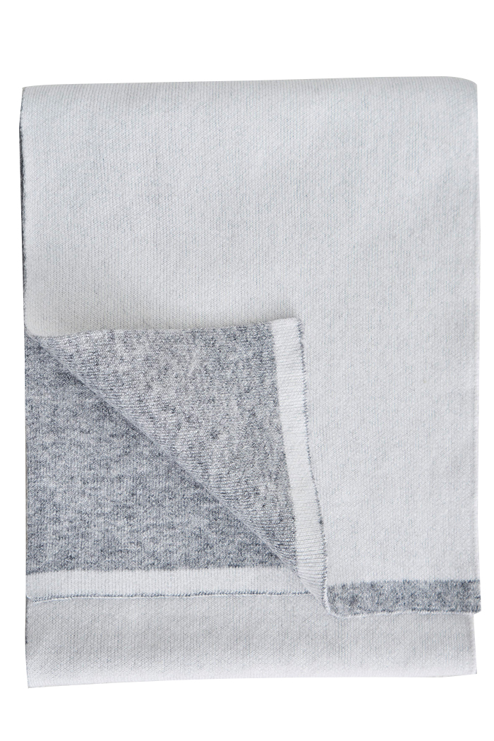 Açık Gri Renk Çift Taraflı Kaşmir Atkı