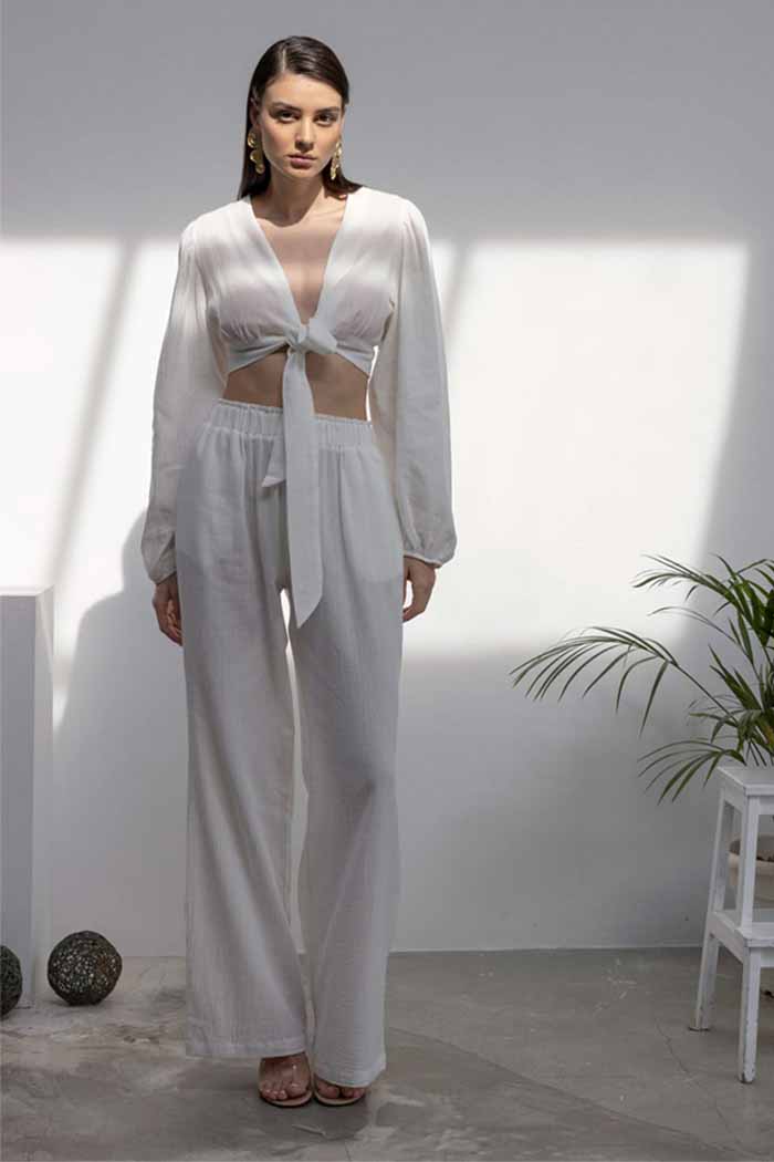 Maya Crop Top Fildişi