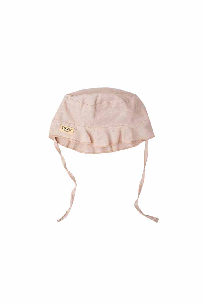 Keten Bucket Bağcıklı Şapka Fildişi