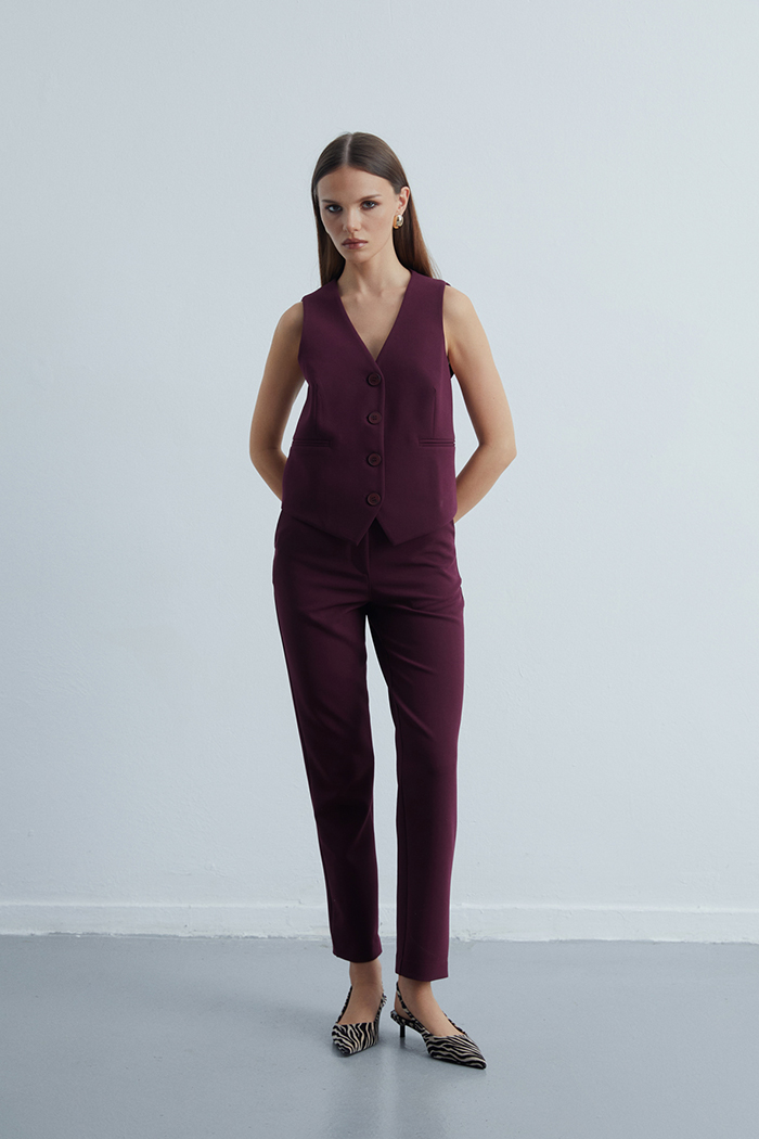 The Classic Bordo Kumaş Pantolon