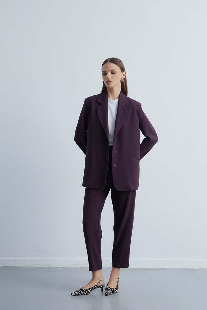 Soft Beli Lastikli Pile Detaylı Örme Pantolon