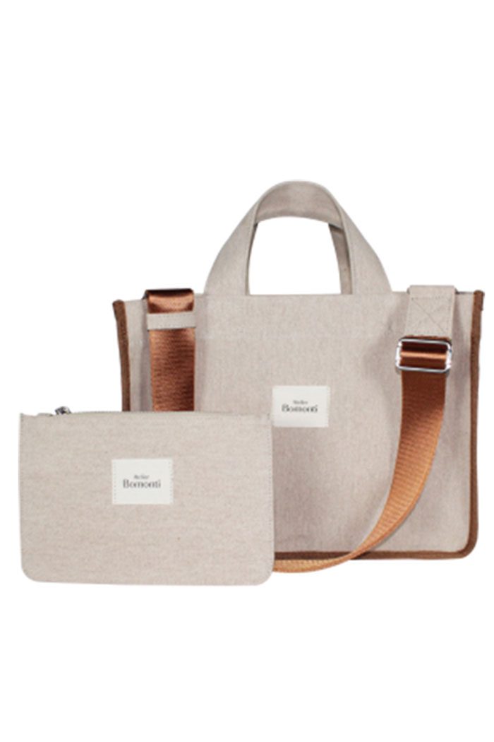Hishi Rj Tote Bag Beige Kanvas Çanta
