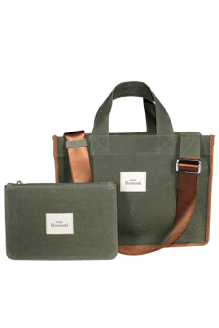 Hishi Rj Tote Bag Khaki Mumlu Kanvas Çanta