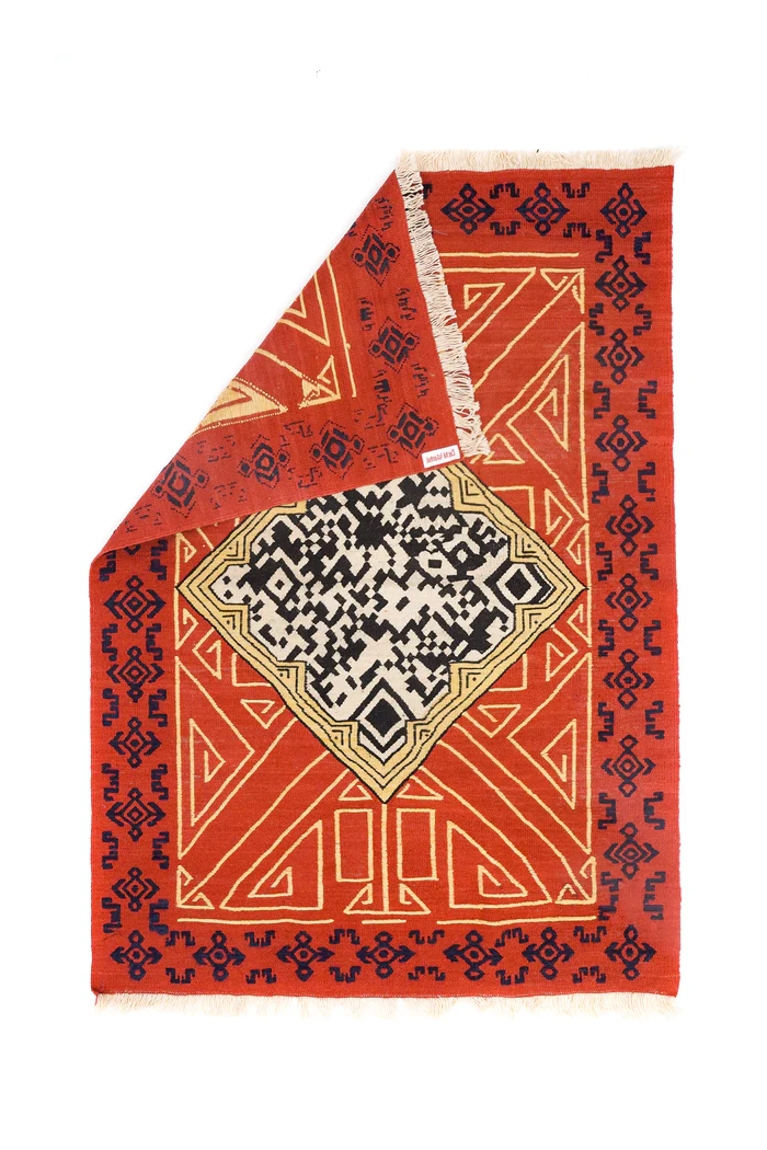 QR El Dokuma Yün Cicim Kilim