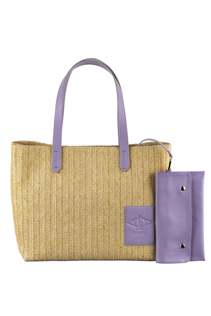 Lila Wicky Hasır Çanta