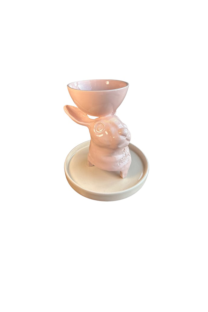 Petarya Tavşan Figürlü El Yapımı Seramik Buhurdanlık