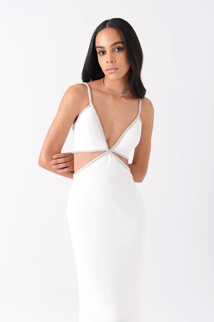 Luna Midi Dress in White
