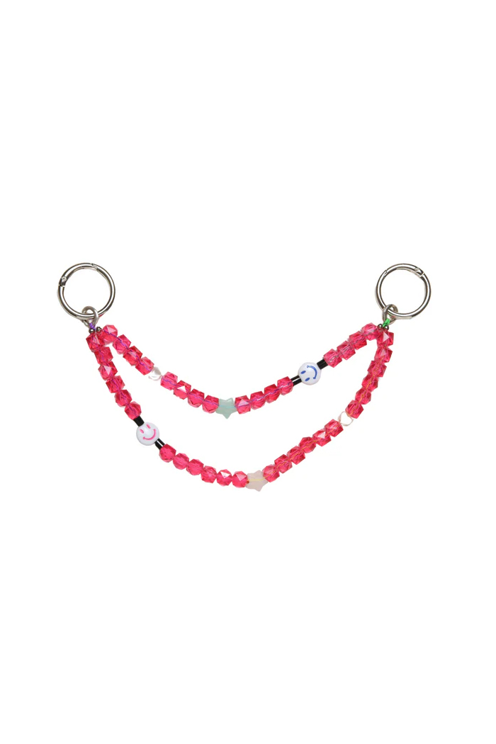 Double Layered Pink Bag Charm -3