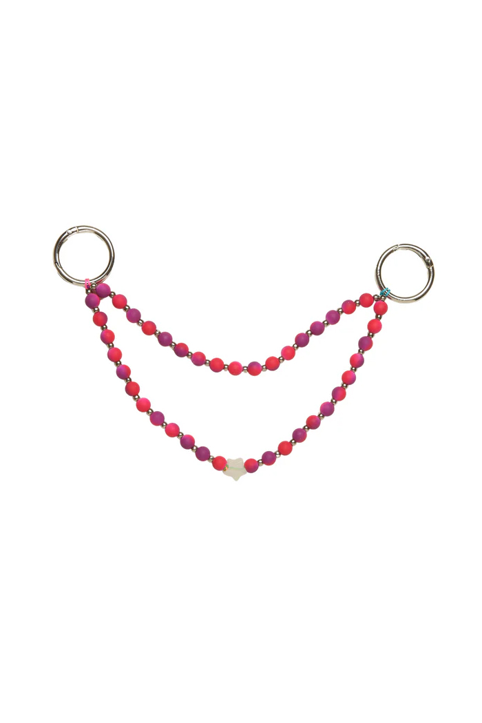 Double Layered Pink Bag Charm -2
