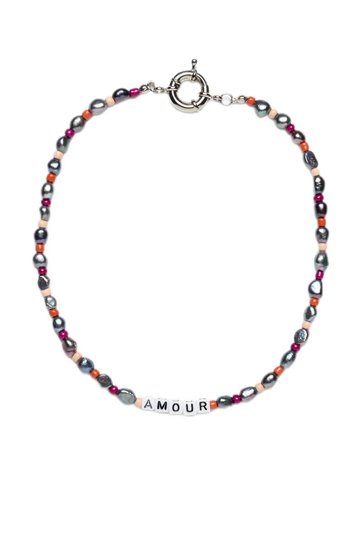 Amour Siyah İnci Kolye