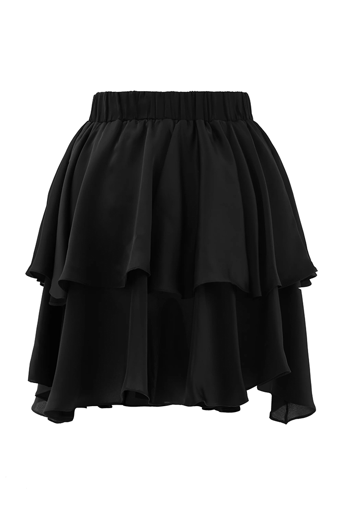 Swirl Volanlı Mini Etek