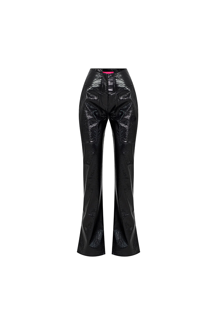 Dahlia Parlak Vegan Deri Pantolon