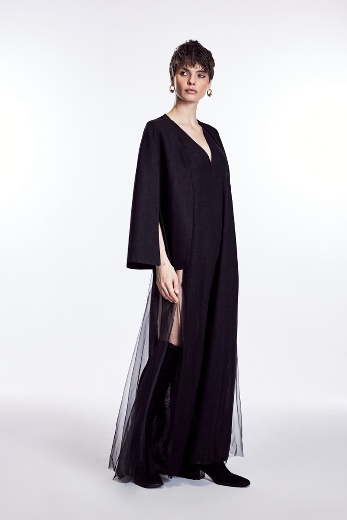 Mirage Linen Dress Black