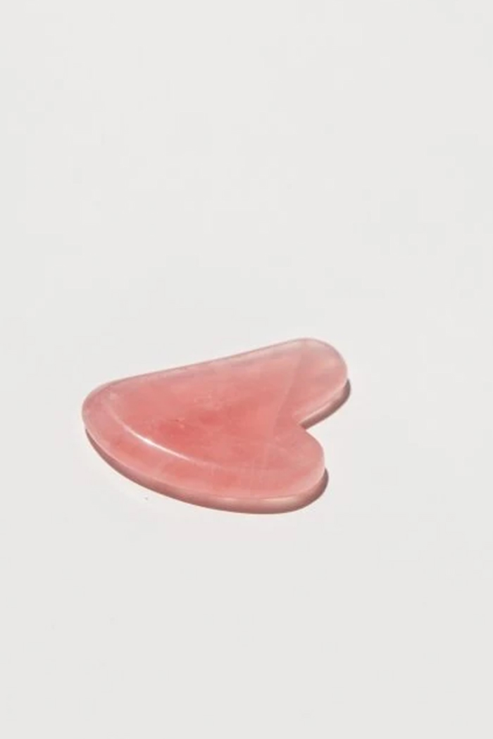 Pembe Kuvars Kalp Gua Sha Yüz Masaj Aleti