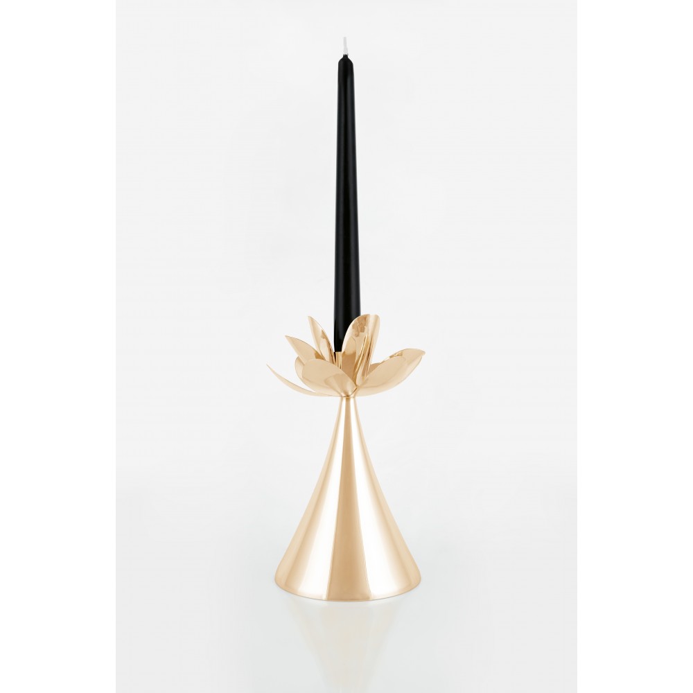 Manolya Detaylı Büyük Şamdan Altın