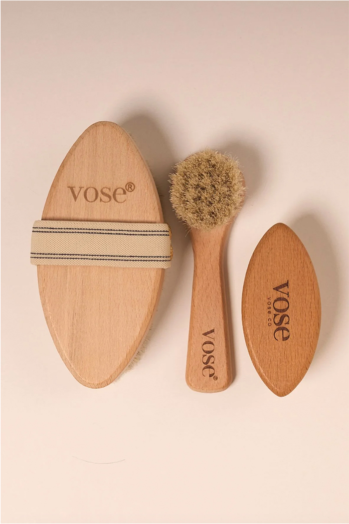 3lü Set Vose Vücut Fırçası Vanilla & Yüz Fırçası & Tırnak Fırçası