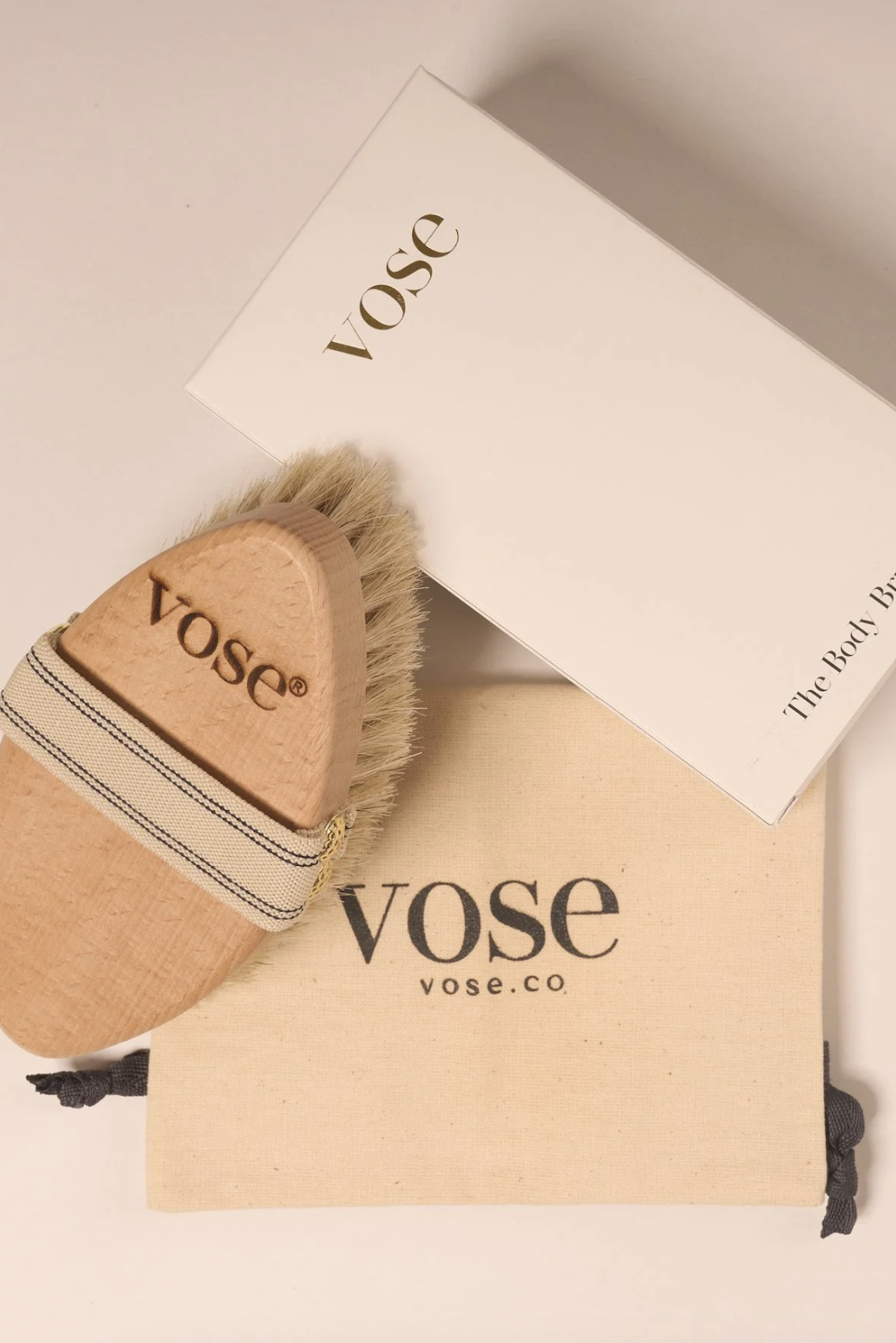 Vose %100 Doğal At Kılı Vücut Fırçası Vanilla