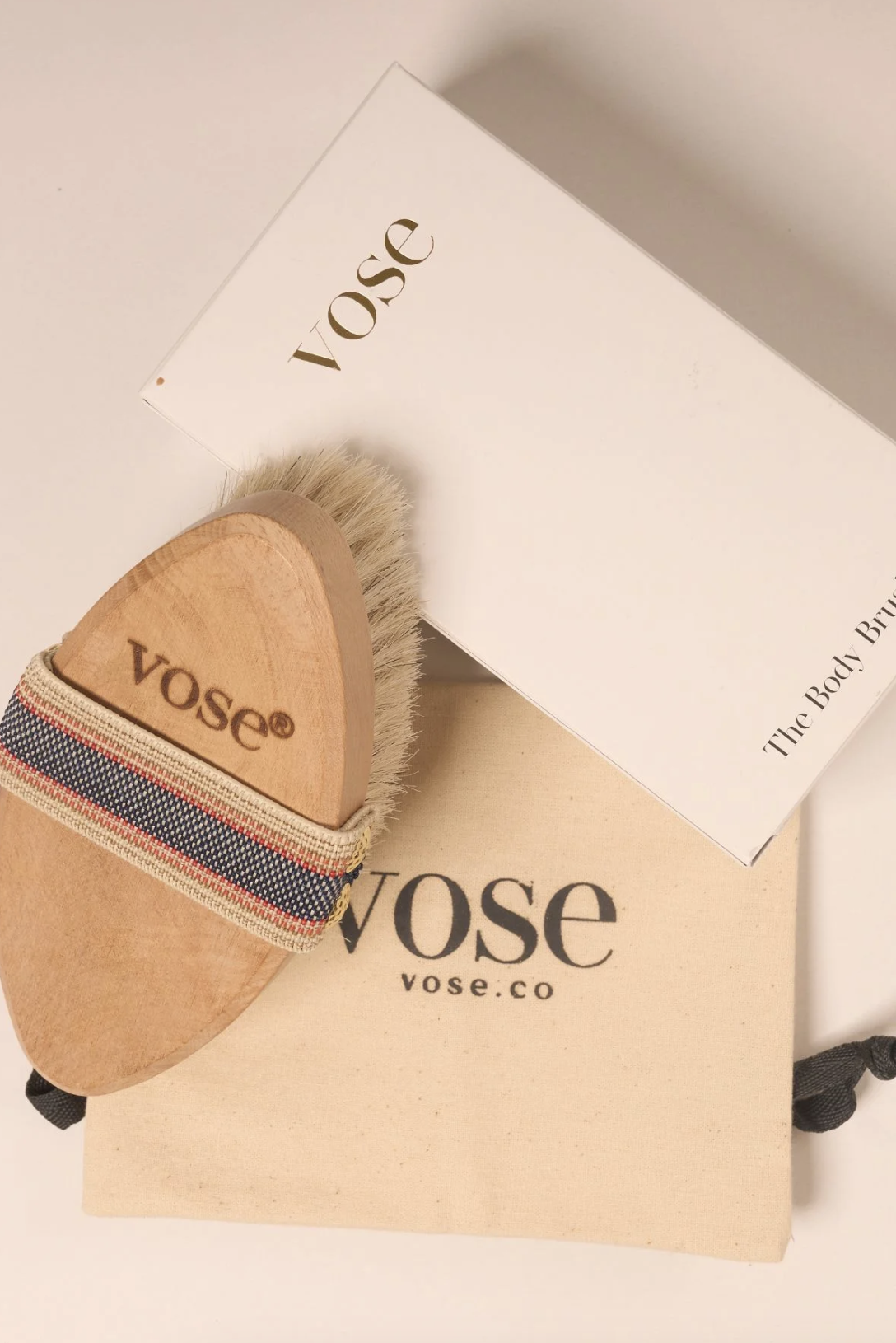 Vose %100 Doğal At Kılı Vücut Fırçası Magnolia