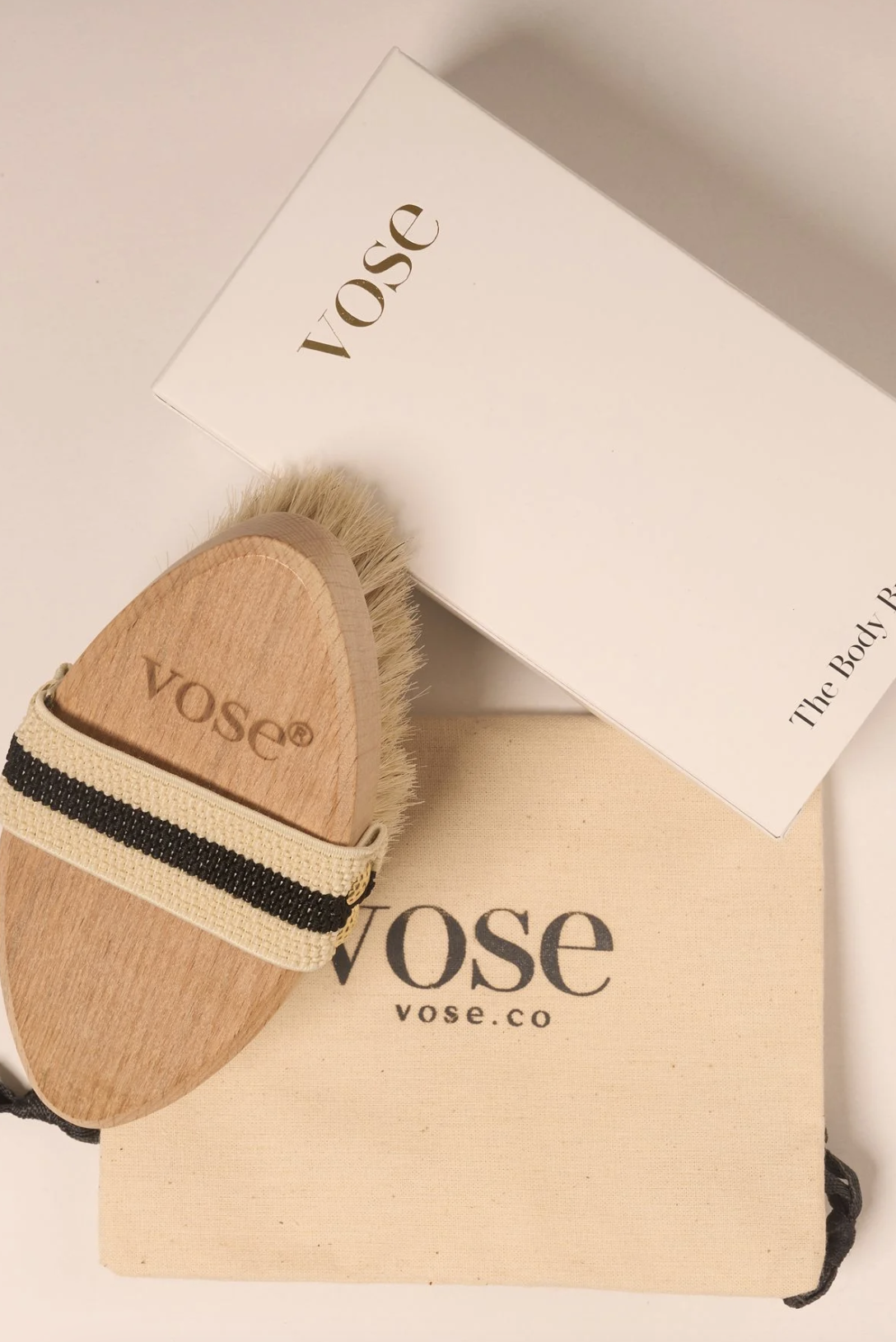 Vose %100 Doğal At Kılı Vücut Fırçası Lotus