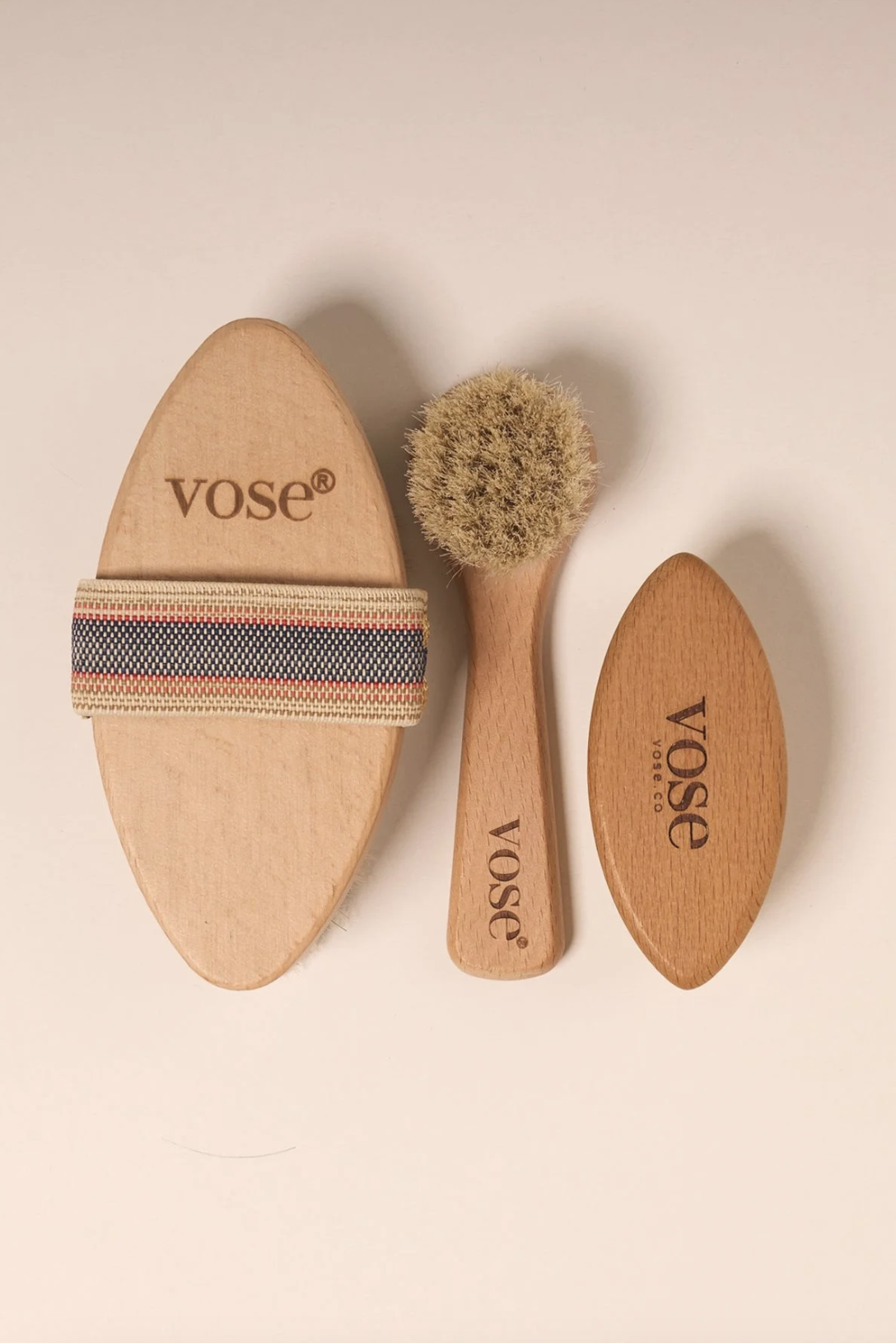 3lü Set Vose Vücut Fırçası Magnolia & Yüz Fırçası & Tırnak Fırçası