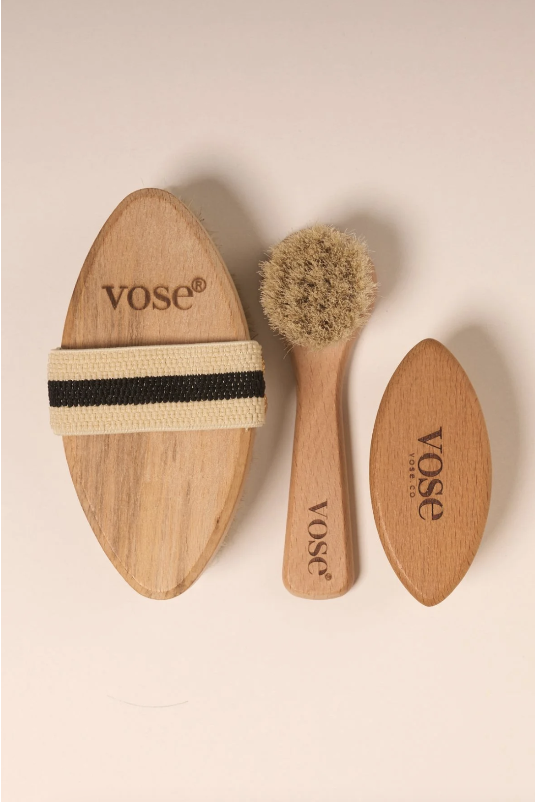 3lü Set Vose Vücut Fırçası Lotus & Yüz Fırçası & Tırnak Fırçası
